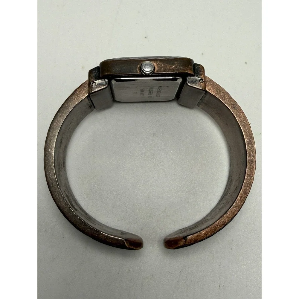 Premier Designs E-11 New Battery Ladies Cuff Watch Bronze Tone 33MM 6.25